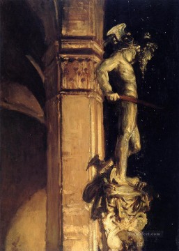  night Oil Painting - Statue of Perseus by Night John Singer Sargent